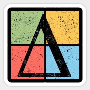 Delta Pop Art Design - Greek Triangle Symbol Art Sticker